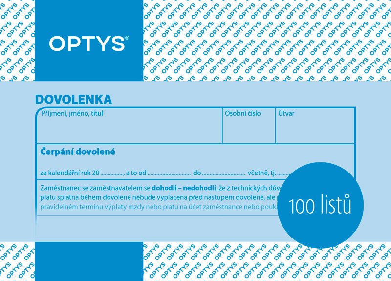 Dovolenka Optys 1146, A6, 100 listů