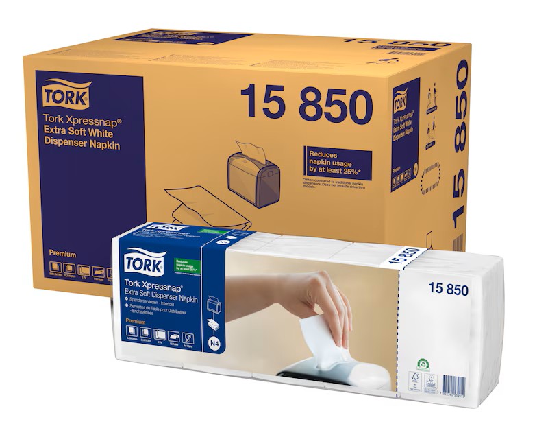 Tork ubrousky papírové 15850 2-vrstvé 21,6 x 16,5 bílé do zásobníku N4 /8000 ks