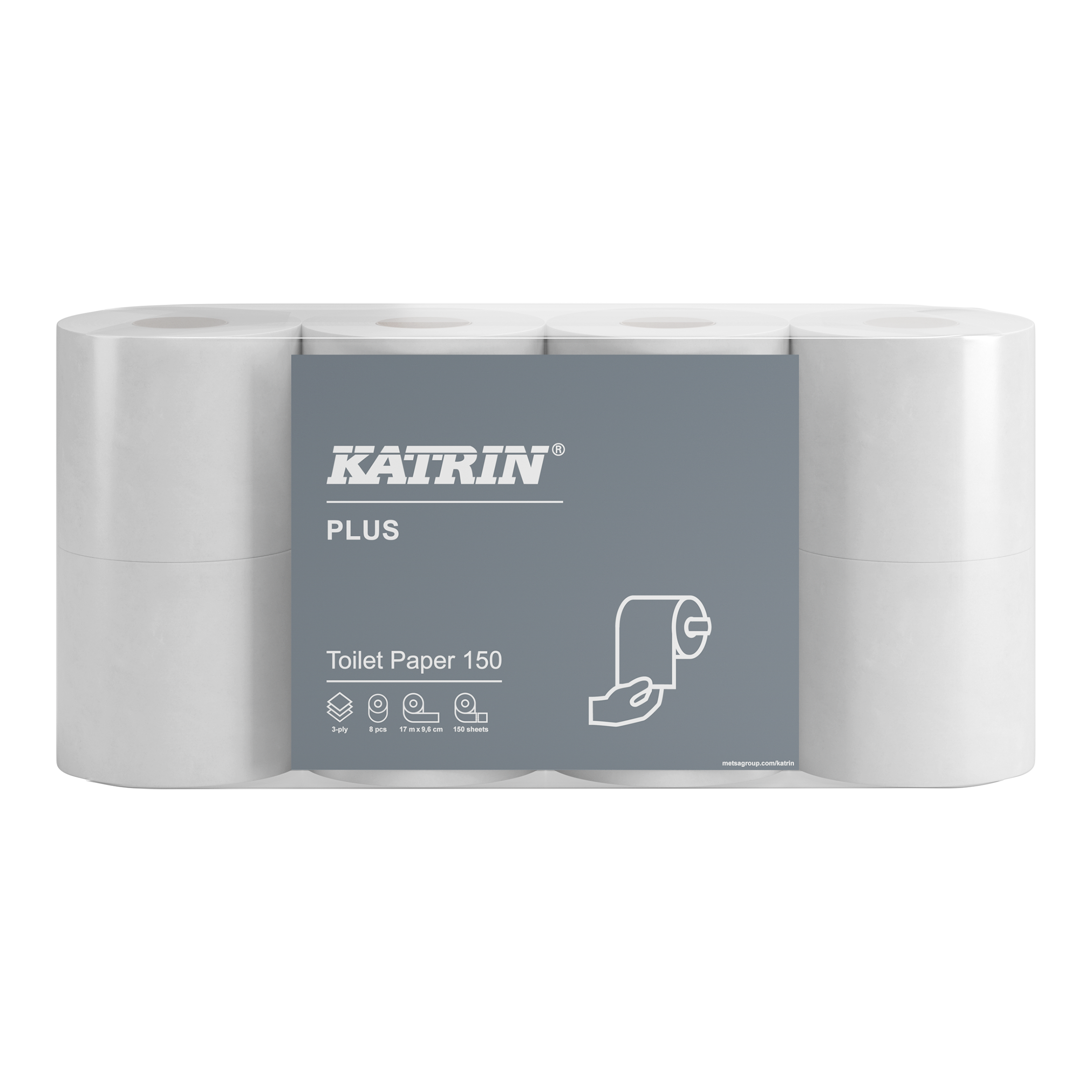 Toaletní papír Katrin Plus 16525 3-vrstvý hedvábný / 8 rolí