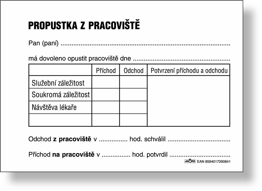 Propustka A7, blok 100 L