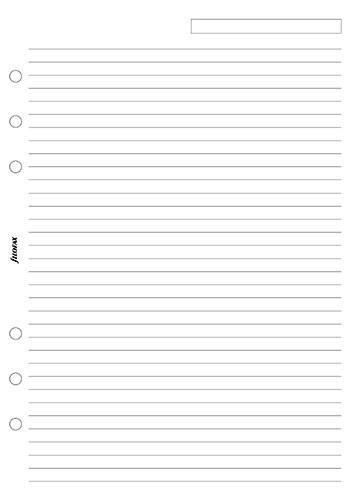 Náhradní náplň do diáře Filofax A5 papír linkovaný, bílý, 25