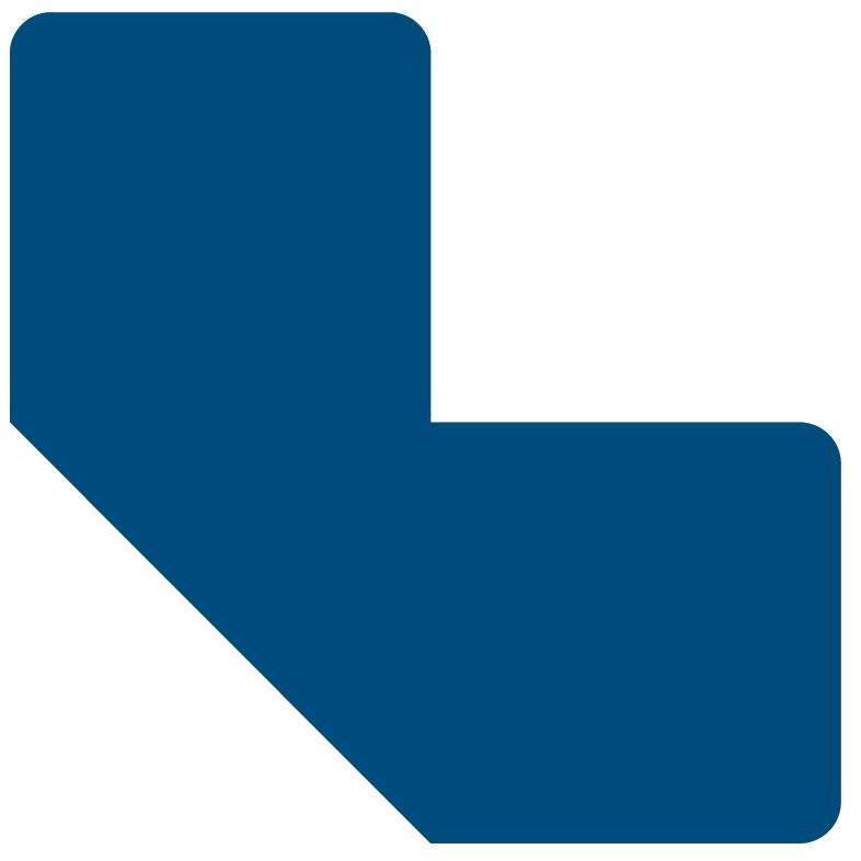 Podlahové značení L 100 x 50 mm modré