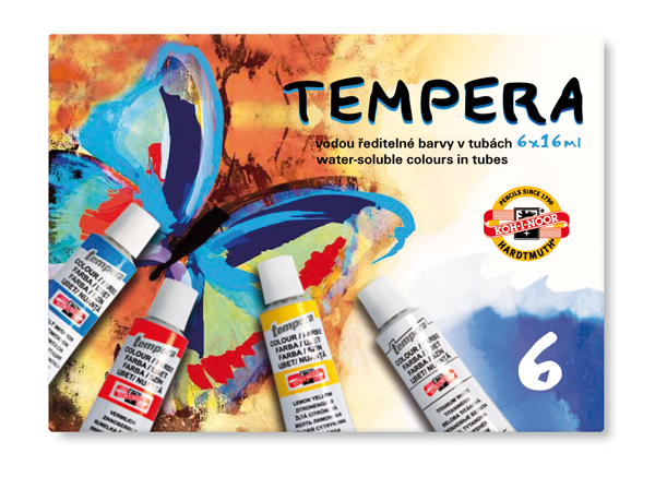 Temperové barvy Koh-i-noor 16ml/ 6 odstínů