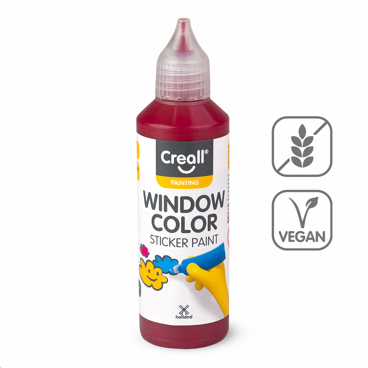 Creall barva na sklo Window color, 80 ml, tmavě červená