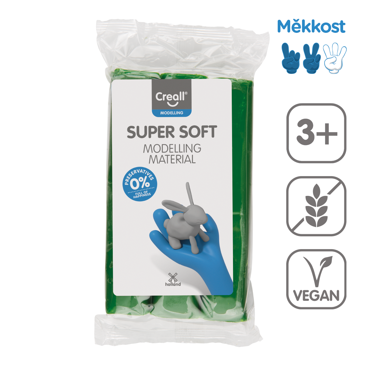 Creall modelovací hmota Super soft, 500 g, zelená