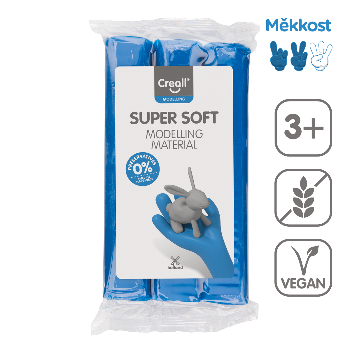 Creall modelovací hmota Super soft, 500 g, modrá