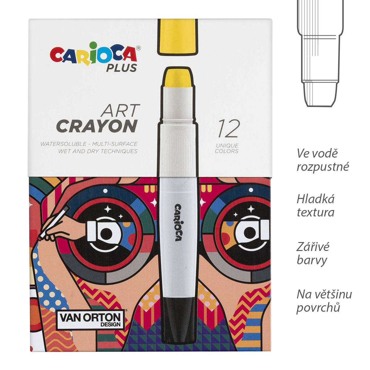 Pastelky voskové Art Carioca PLUS , box, 12 ks