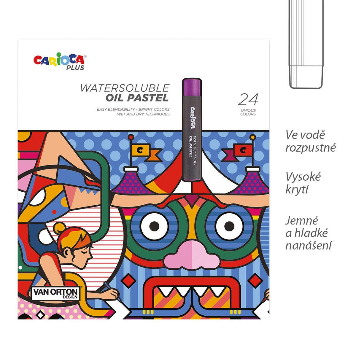 Olejové pastely Carioca PLUS, box, 24 ks