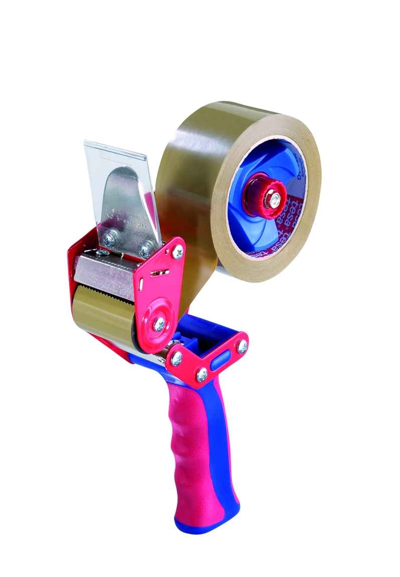Ruční odvíječ balicí pásky TESA Comfort, kryt nože, pro role do 66 m x 50 mm s brzdou