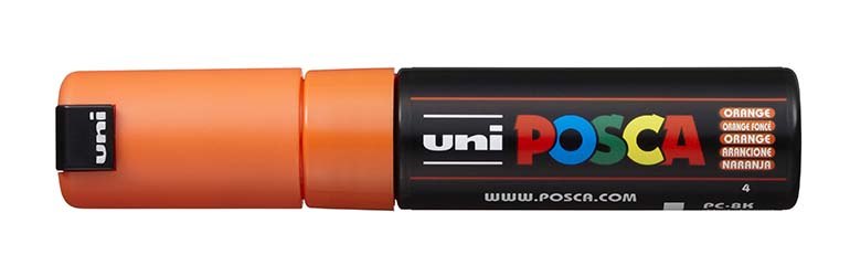 Popisovač akrylový POSCA PC-8K oranžový 8mm seříznutý