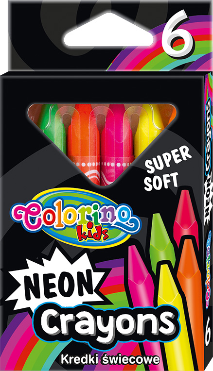 Pastelky voskové Colorino trojhranné NEON extra měkké / 6 ks