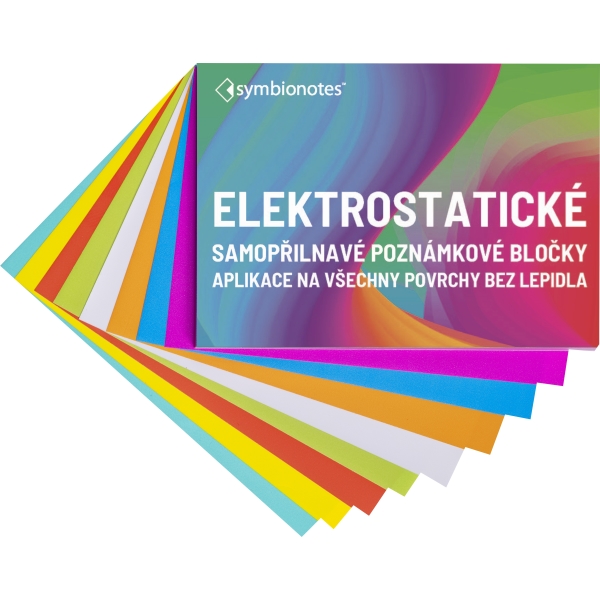 Poznámkové bločky elektrostatické Symbio 70x100 mm 4 barvy