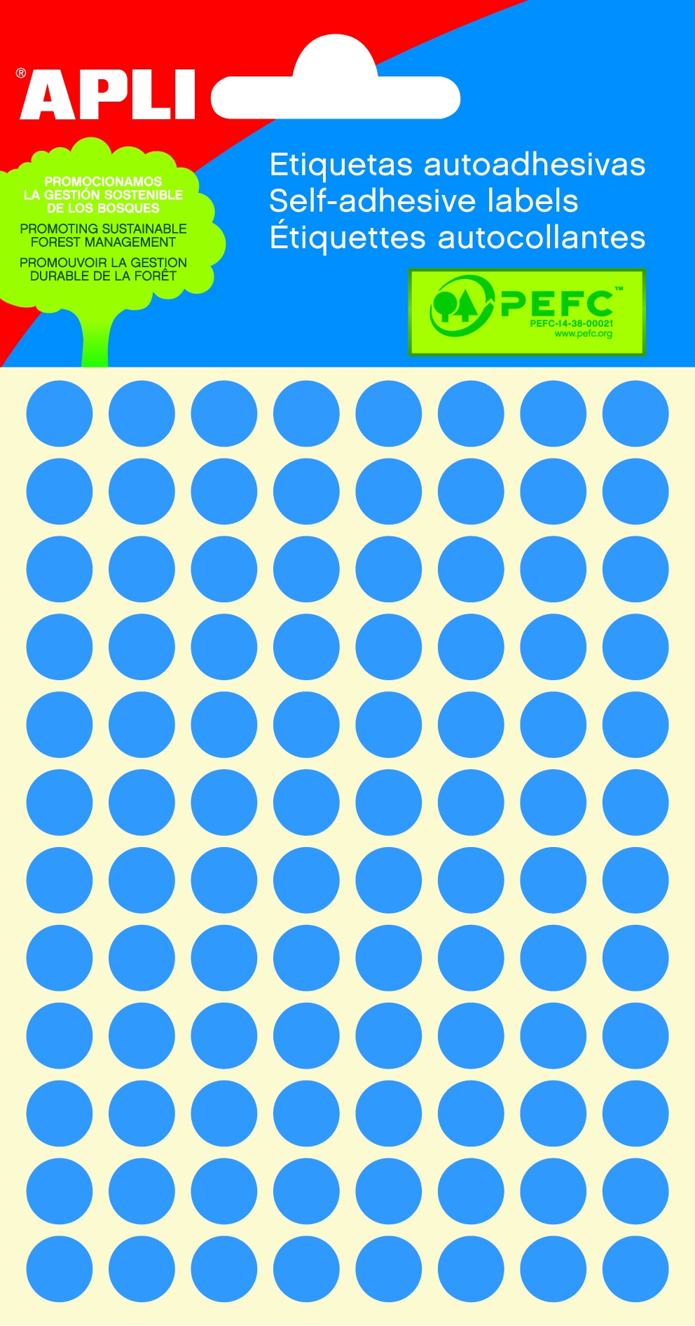 Etikety APLI kolečka 8 mm modré / 288 ks