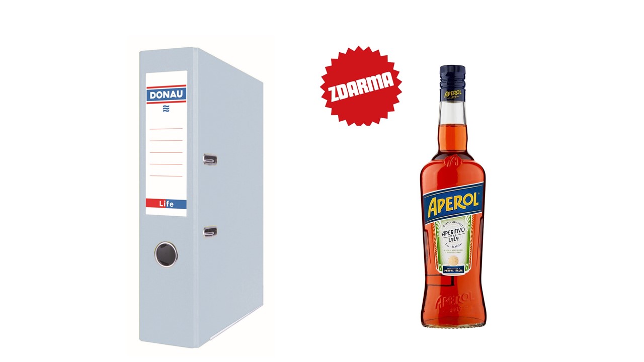 Pořadač pákový A4 Donau LIFE 75mm pastelově modrý + dárek Aperol 0,7l