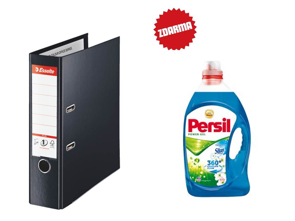 5x Pořadač pákový Esselte No.1 POWER A4 maxi 8 cm černý + Persil prací gel 20 PD